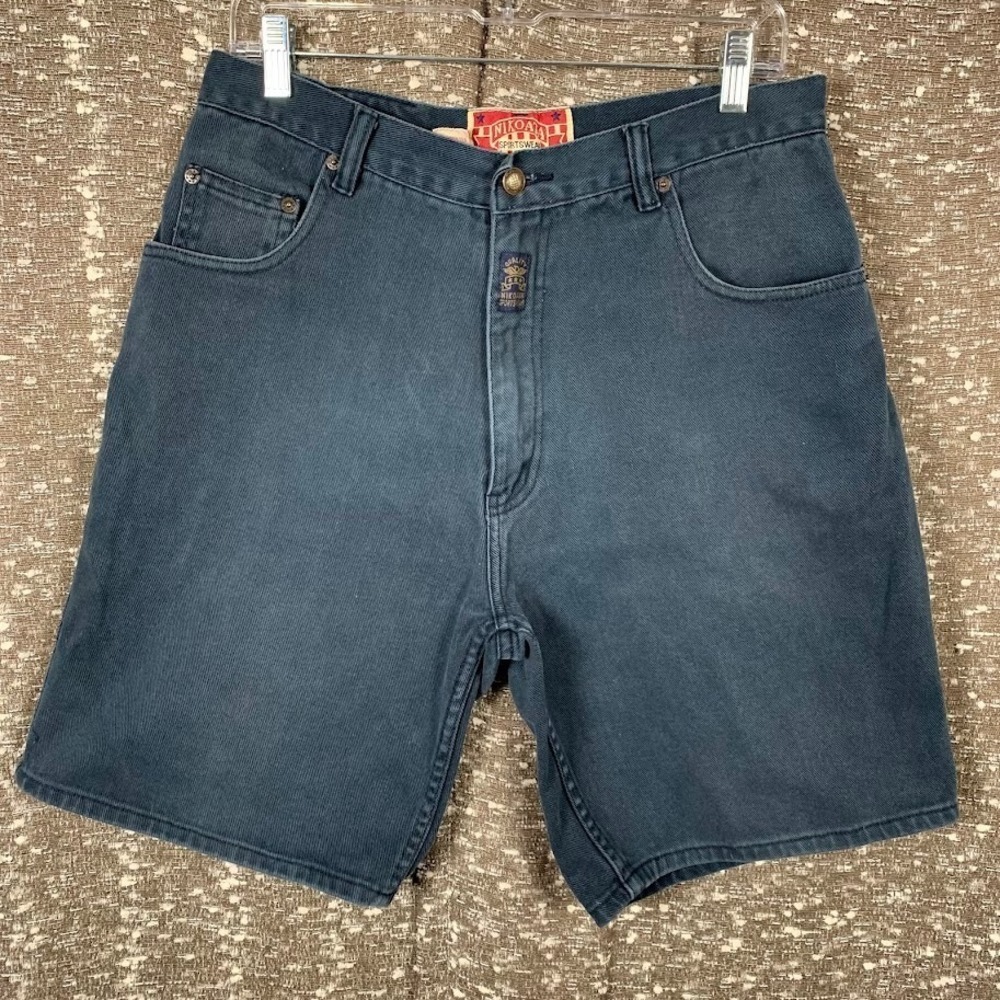Vintage Y2K Nikoata Sportwear Short‎ Mens 34 Jorts Blue Utility Grunge Workwear